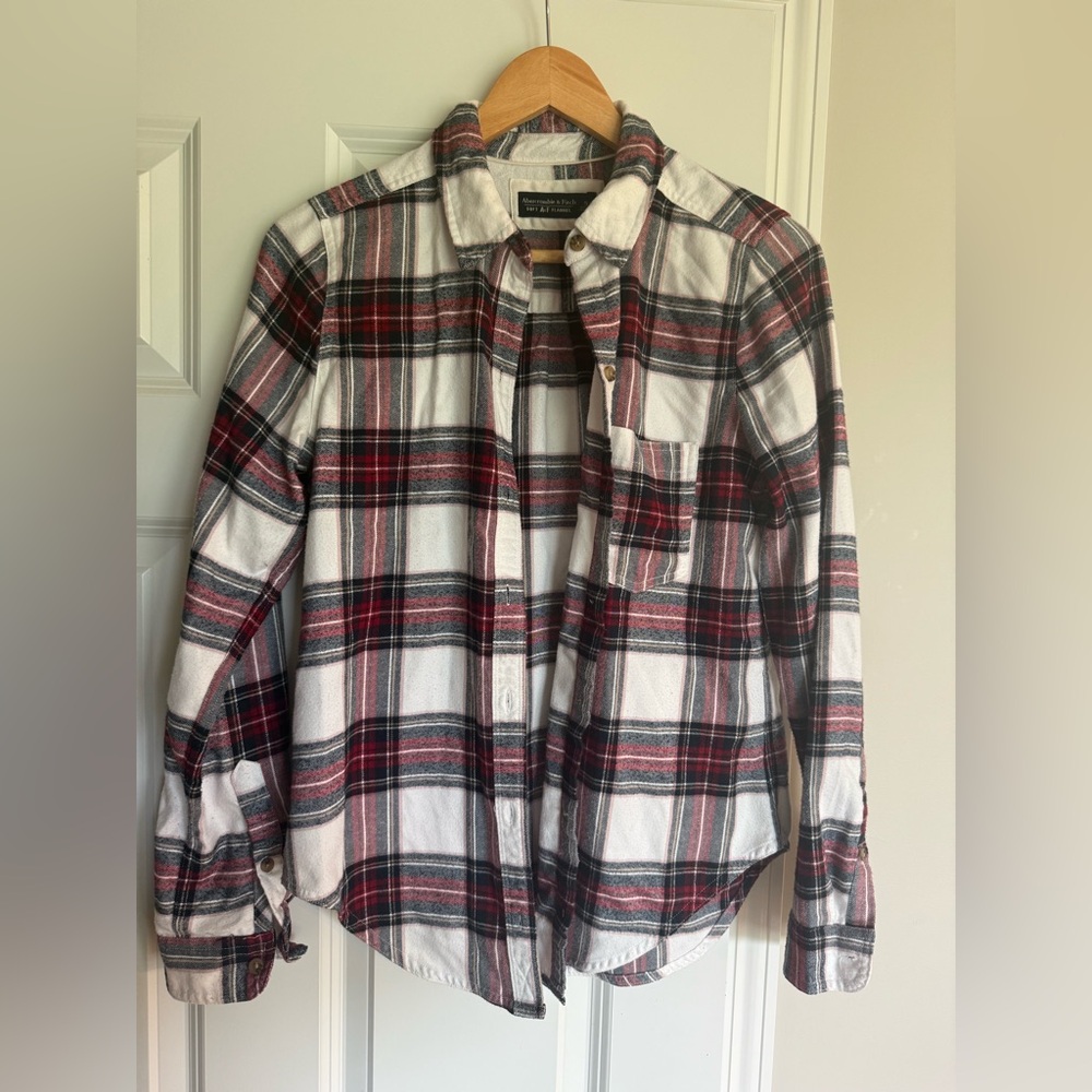 Abercrombie & Fitch Red Super Soft Flannel Shirt